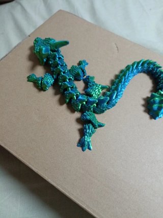 Dragón 3D Verde y Azul 30 cm