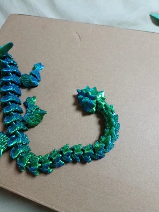 Dragón 3D Verde y Azul 30 cm
