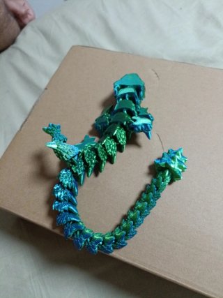 Dragón 3D Verde y Azul 30 cm