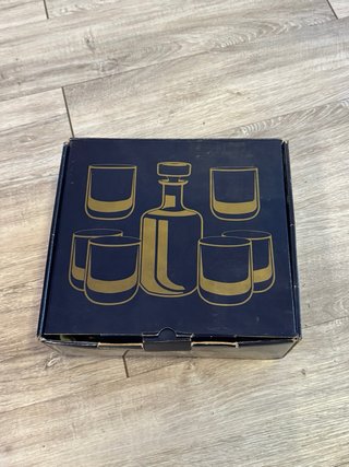 Juego licorera y 6 vasos cristal Artividro vintage