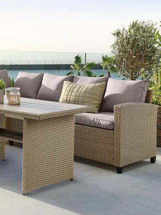 Conjunto Muebles Jardín Beige/Gris