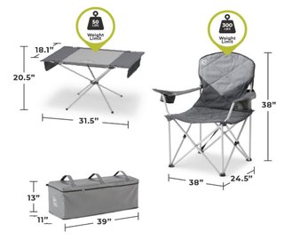 Tienda campaña + 2 sillas + mesa