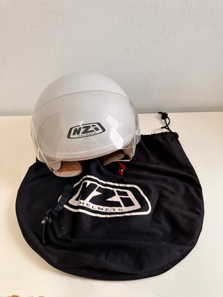 Casco moto retro jet blanco