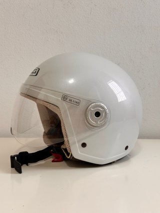 Casco moto retro jet blanco