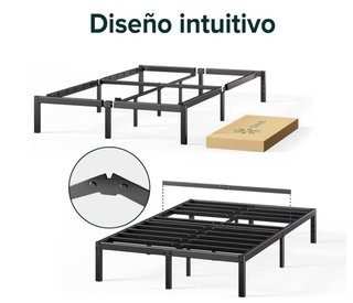 Base Cama Metálica Negra 150x190cm