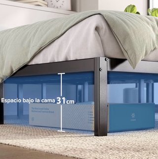 Base Cama Metálica Negra 150x190cm