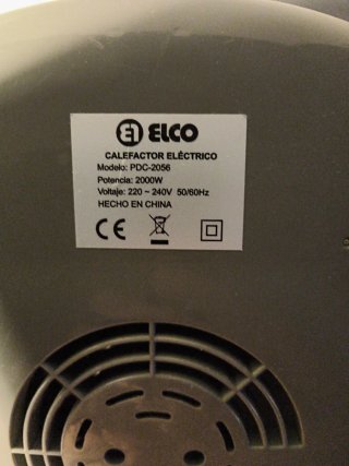 Calefactor eléctrico gris