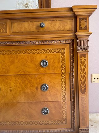 Cómoda y espejo madera maciza
