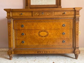 Cómoda y espejo madera maciza