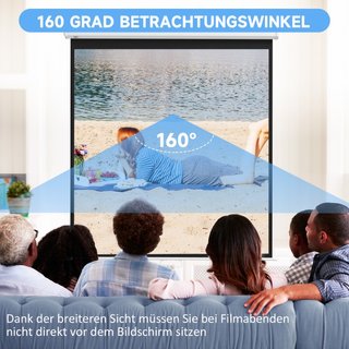 Beamer Leinwand 178 x 178 cm 99 Zoll 1:1 HD 4K Pro