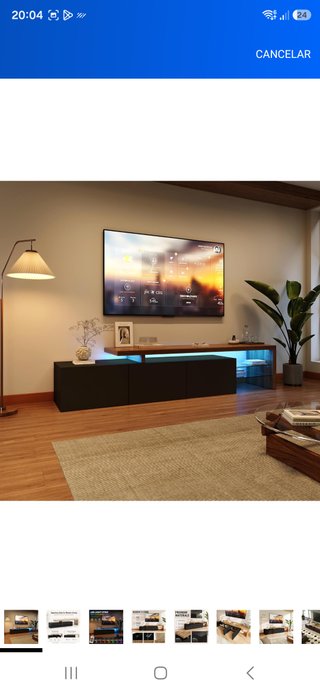 Mueble TV salón 3 compartimentos brillante