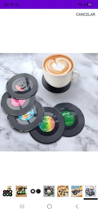 Posavasos disco vinilo Set de 6 nuevo precintado
