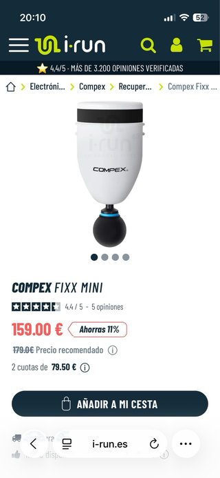 Pistola Masaje Compex Blanca a estrenar