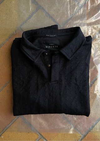 Top Diverse Colletto Nero M Uomo