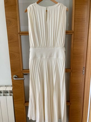 Vestido Zara plisado blanco Talla M