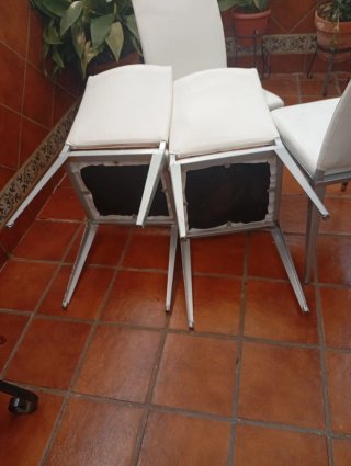 Juego de 4 sillas de cocina blancas
