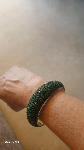Bracciale donna oro e verde e viola con strass