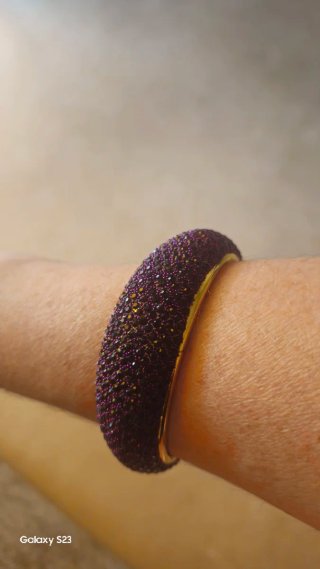 Bracciale donna oro e verde e viola con strass