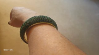 Bracciale donna oro e verde e viola con strass