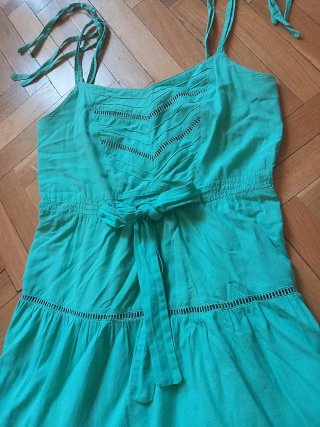 Vestido vintage verde azulado
