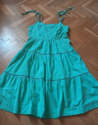 Vestido vintage verde azulado