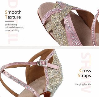 Zapatos de Baile Latino Brillantes Mujer