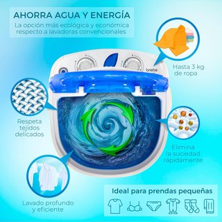 briebe Camp Mini Lavadora Portátil con Centrifugad