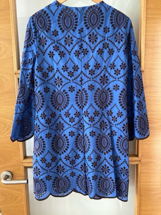 Vestido Zara bordado azul