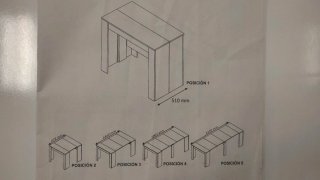 Mesa extensible blanca