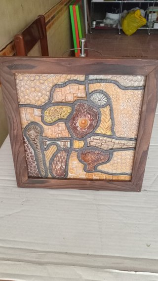 Cuadro de piedra y madera