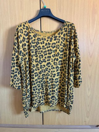 Maglia donna leopardata gialla e nera