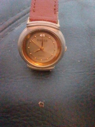 Reloj Swiss Dorado con Correa Rosa
