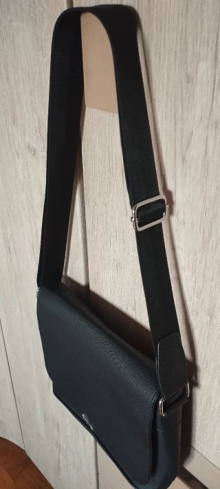Bandolera Lacoste Negra Hombre