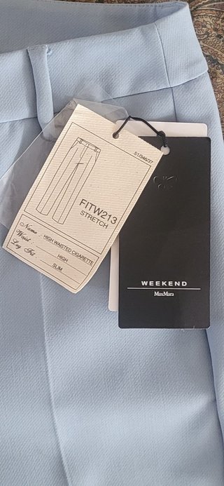 Pantalón Weekend Max Mara T36-38 Azul Nuevo