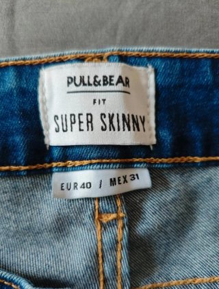 Pantalón vaquero Pull&Bear Super Skinny Azul