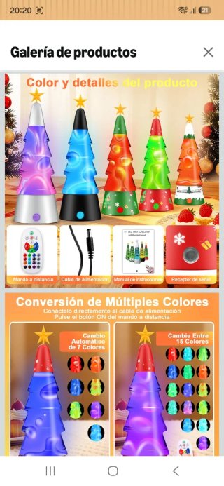 Lámpara Lava Árbol Navideño RGB LED nuevo precinta