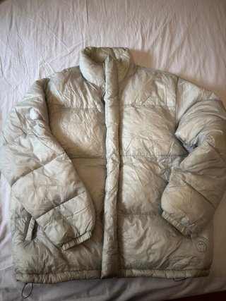 Chaqueta acolchada plateada Zara