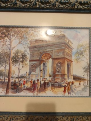 Cuadro acuarela Arco del Triunfo París