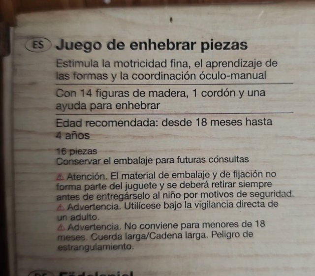 Juego de enhebrar piezas Playtive Junior