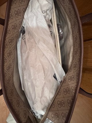 Bolso Shopper Guess Power Play Beige/Marrón