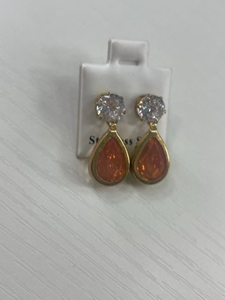 Pendientes Acero Inoxidable Oro Naranja
