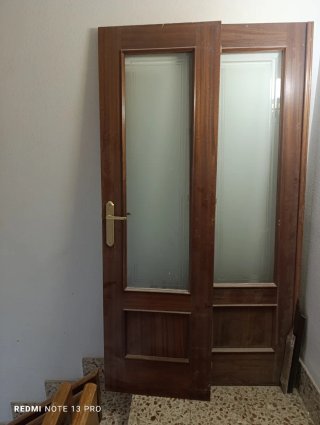 Puertas de madera con cristal