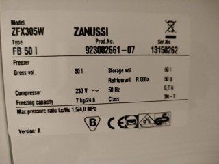 Mini Congelador Zanussi 50L Blanco