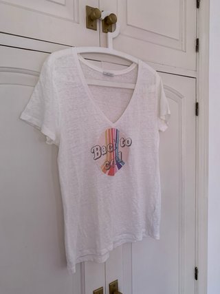 IKKS linen v-neck top