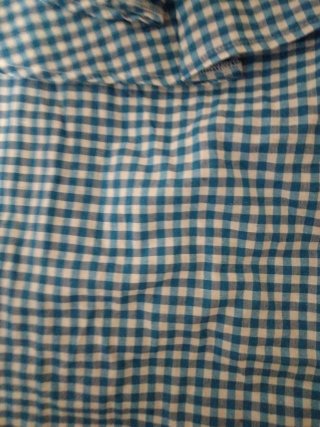 Camisa cuadros volantes azul y blanco