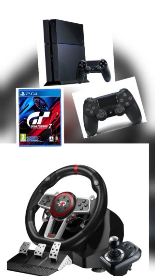 Volante PS4 + GT7 + Pedales + Palanca