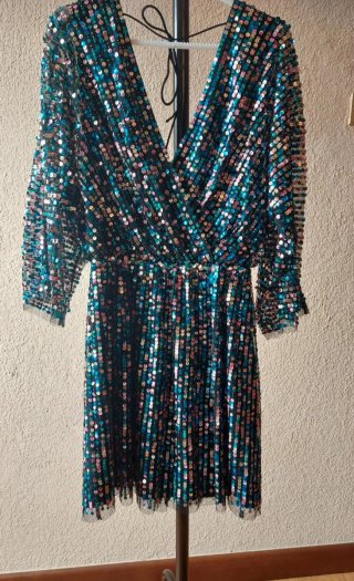 Vestido Mango lentejuelas T S