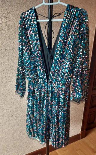 Vestido Mango lentejuelas T S