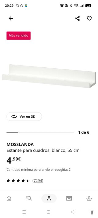 Estante MOSSLANDA IKEA Blanco 55 cm