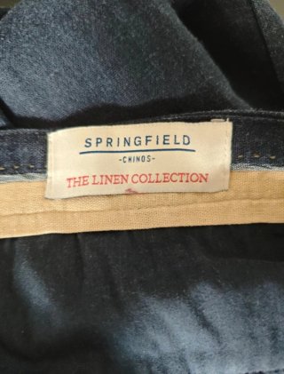 Pantalón de pinzas azul hombre